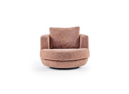  Einsitzer Modern Sessel Orange Wohnzimmer Dekorative Designer Luxus Textil